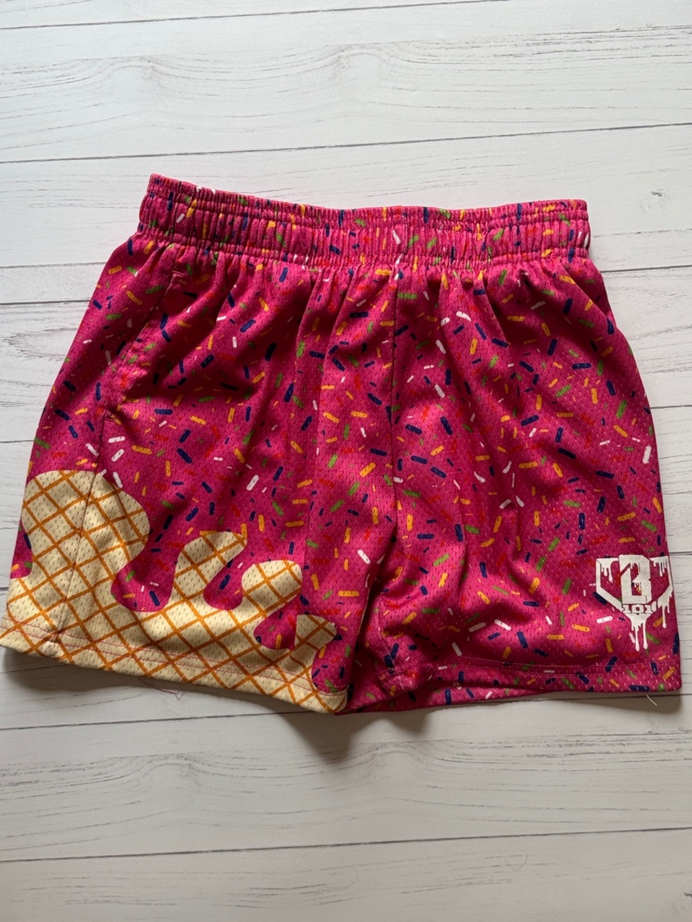 Kids Pink Sprinkle Ice Cream Cone Shorts